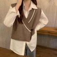 thumbnail image 2 of [BRAND FACTORY PRICE!]Sweater Vest for Women V Neck Sleeveless Top Pullover Knitwear Top Loose Fit Women's Clothing, 2 of 10