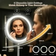 thumbnail image 3 of 15X Magnifying Mirror with Light, 9.5 Large 5000mAh Rechargeable Double Sided HD Lighted Makeup Mirror with 3 Touch Dimmable Light, 360° Swivel Detachable for Travel Vanity Mirror Nickel, Gifts, 3 of 5