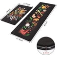 thumbnail image 2 of Spice Kitchen Mats for Floor, Black Anti Fatigue Cushioned Kitchen Rug Set of 2 Non Slip Waterproof Kitchen Mats Washable for Kitchen Sink Laundry 18x30+18x48 in, 2 of 6
