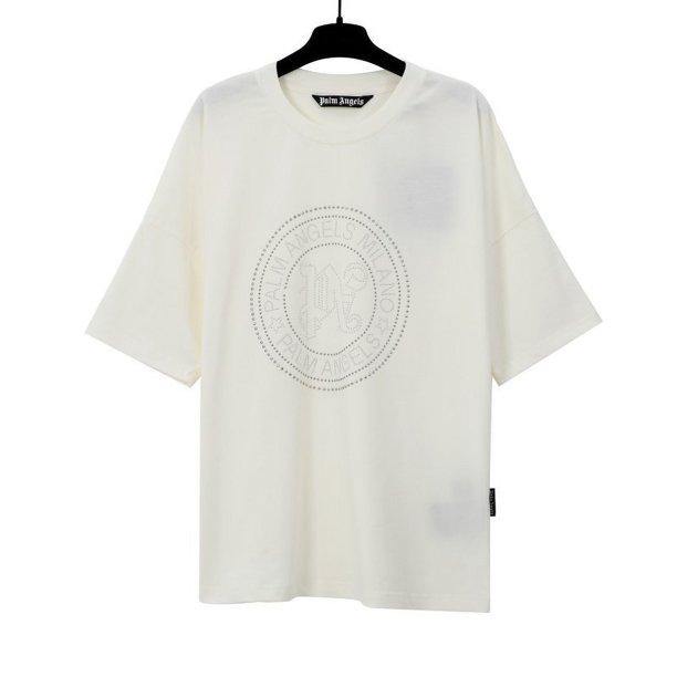 Comercio exterior pa angel marca de moda árbol de coco llama letra logo graffiti flujo pintura Camiseta de manga corta ropa de pareja2275 # blanco