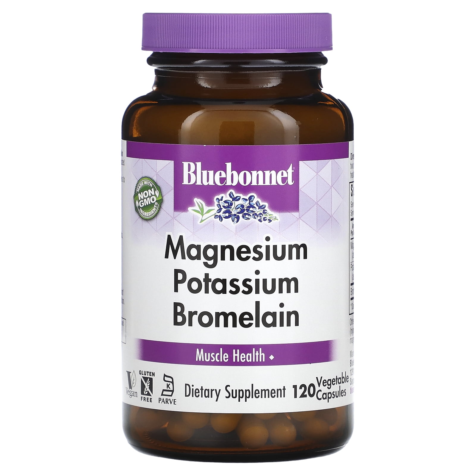 Bluebonnet Nutrition - Magnesium Potassium Plus Bromelain - 120 Vegetable Capsule(s)