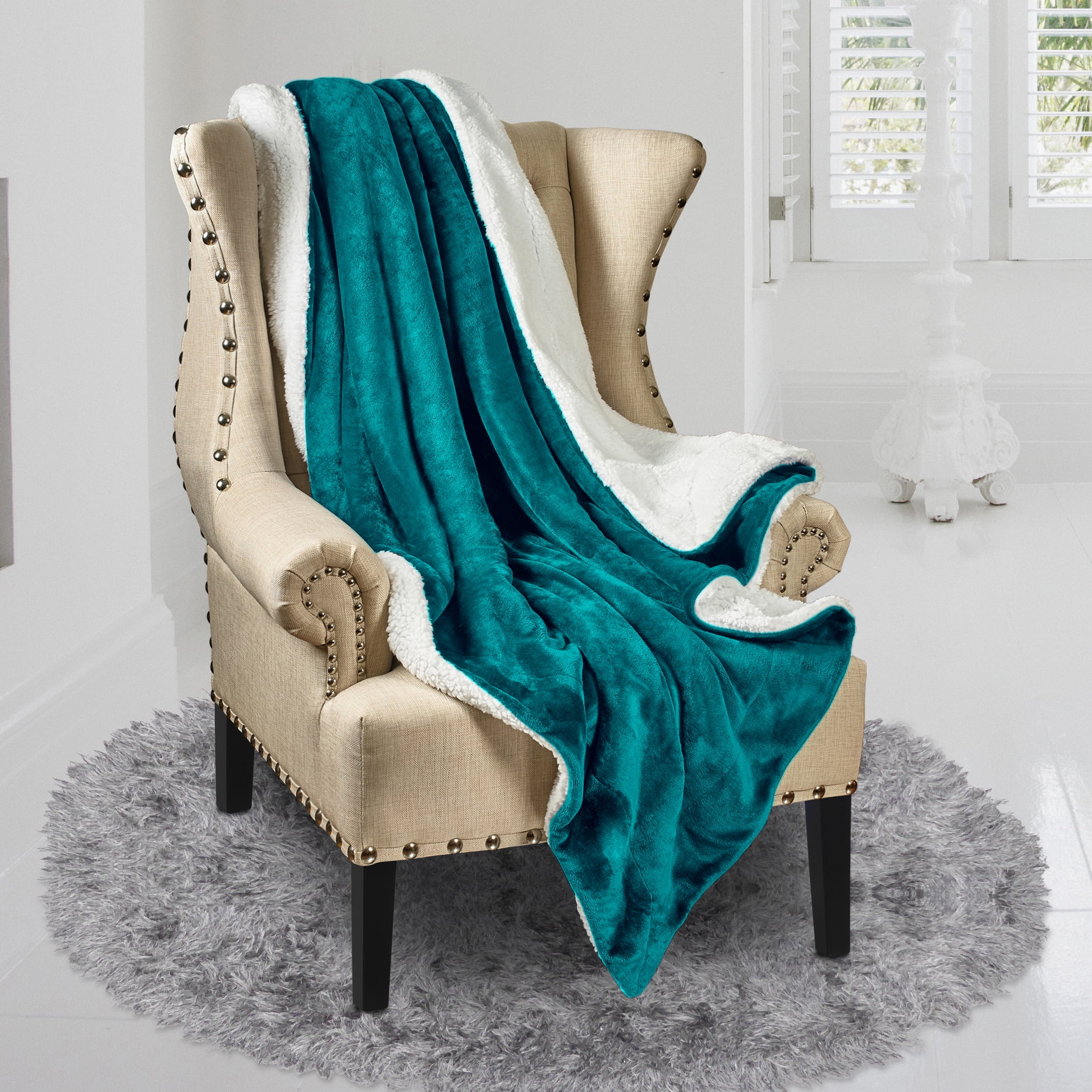 Super Soft Luxurious Throw Blanket, 50" X 60", Rich Burgundy Red