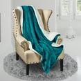 thumbnail image 3 of Genteele Super Soft Luxurious Sherpa Throw Blanket, 50" X 60", Teal, 3 of 3