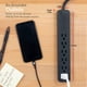 thumbnail image 5 of GE Pro 6 Outlet Surge Protector, 2 ft Long Extension Cord, Power Strip, Flat Plug, Wall Mount, Black, 5 of 7
