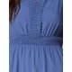 thumbnail image 5 of Vestido Casual Mini de Manga Abullonada con Escote en V y Cintura Elástica para Mujeres INSPIRE CHIC en Gris Azul XL, 5 of 6
