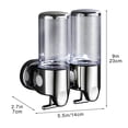 thumbnail image 3 of Tuvgenk Clear 2-Chamber Soap Dispenser, Wall Mounted Shampoo Bottle for Bathroom, No Drill Adhesive Holder, Refillable for Shower, 3 of 6