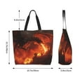 thumbnail image 5 of Disketp Fiery Dragons Castle Attack Tote Bag for Women, Handbag Shoulder Tote Bag, for Shopping and Travel, 5 of 8