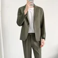 thumbnail image 5 of Trajes y blazers casuales para hombre, tendencias, trajes, caballero coreano, elegante conjunto de 2 piezas, ropa masculina, novedad, pantalones, jóvenes, 5 of 5