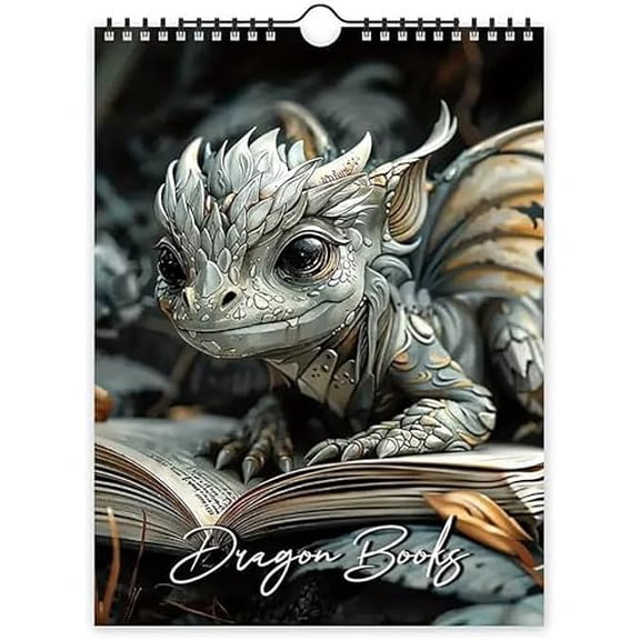 2026 Dragon Fantasy Wall Calendar, Spiral Bound 12-Month Calendar with Mythical Creature Art, Large Easy-Read Monthly Planner for Office Home School