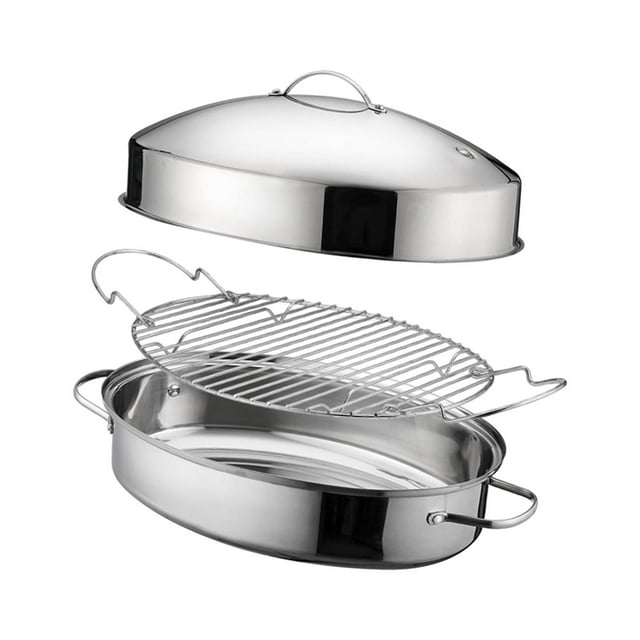 GUOOL Steaming Pot Baking Tray 16in with Cover Kitchen Pot Cookware Easy Carrying A