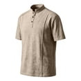 Afdoent T-Shirts For Men Summer Casual Button Down Stand Collar Short ...