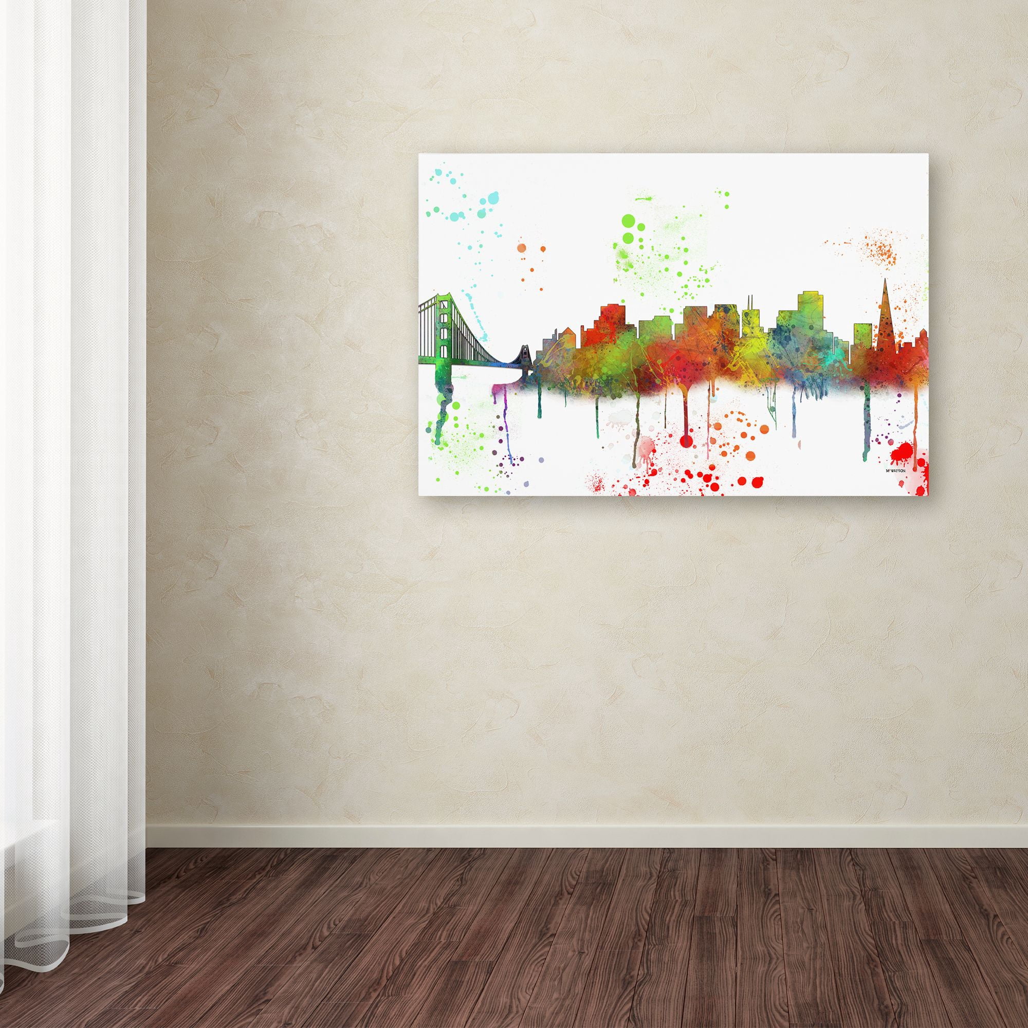 Trademark Fine Art "San Francisco CA Skyline Mclr-1" Canvas Art by Marlene Watson