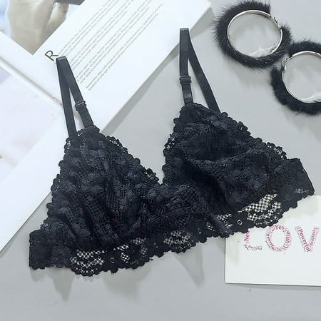 

Knosfe Women s Lace Wireless Bra Support Comfort Bralette Flowers Eyelash Bras for Women