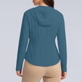 thumbnail image 5 of Hurxie Womens Athletic Jacket Hoodie Zip Up Cropped Lightweight Jackets UPF 50+ Sun Protection Long Sleeve Workout Shirt Navy,L, 5 of 7