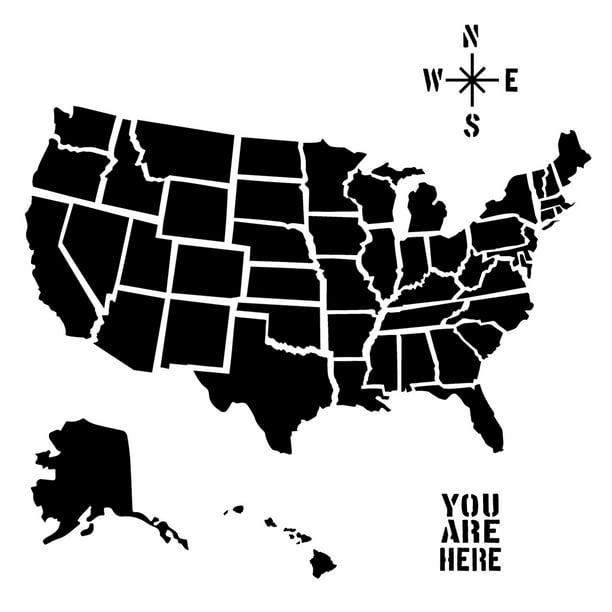 The Crafter's Stencil, 12" x 12", US Map