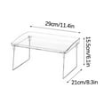 thumbnail image 3 of Foldable Storage Shelf for Desktop,Transparent Storage Rack,Stackable Storage Organizer for Bathroom,Kitchen and Office, 3 of 6