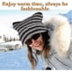 thumbnail image 4 of Women's Knit Beanie Hat Winter Cat Ears Hats Warm Elastic Cap Soft Slouchy Striped Knitted Hat(Black Gray), 4 of 5