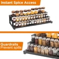 thumbnail image 6 of Beslands Expandable Spice Rack Organizer for Kitchen, 3-Tier Adjustable Countertop & Cabinet Shelf, 16-29 Inches Metal Display with Slip-Resistant Design for Jars, Black, 6 of 8