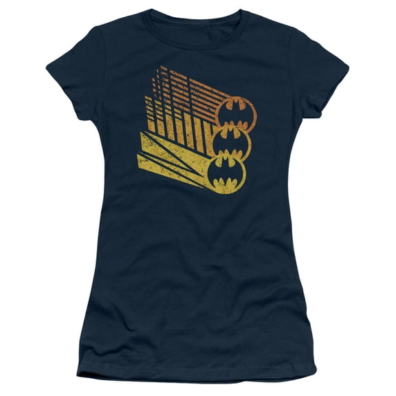 Batman Bat Signal Shapes S/S Junior Women's T-Shirt Sheer Navy