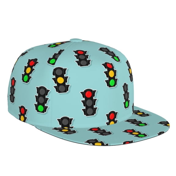 Flat Bill Trucker Hats for Women Men - traffic light Pattern Adjustable Flat Baseball Cap Snapback Hats Dad Hats for Men