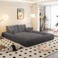 thumbnail image 3 of Jopath 3-In-1 Teddy Fabric Foam-Filled Sleeper Sofa Bed Human Dog Bed, Lazy Sofa Couch, 78.7" Multi-Functional Foldable Sofa Bed For Living Room,Guest Bed,Playroom, 3 of 8