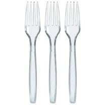 100 Pieces Clear Plastic Forks - Heavyweight Disposable Forks - Heavy Duty Clear Cutlery - Plastic Utensils - Perfect for Parties and Restaurants