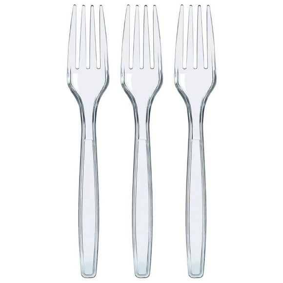 Disposable Clear Plastic Cutlery 100 Count (Forks)