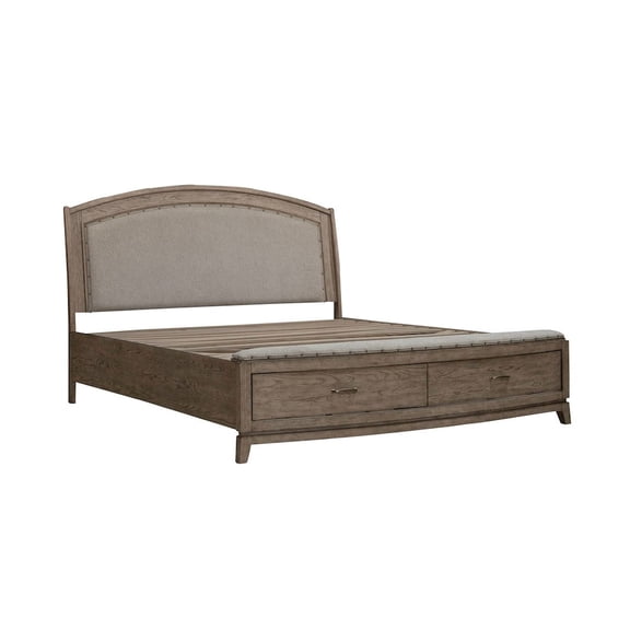 Liberty Furniture Avalon King Upholstered Storage Bed - Brown