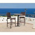 thumbnail image 4 of Outdoor Bar Stools Wicker Patio Stools & Bar Chairs Set of 2 Counter Height Stools Footrest Armless Brown, 4 of 7