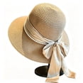 thumbnail image 2 of Noric Women's Straw Sun Hat Summer with Big Bow Trim Wide Brim UV Protection Beach Vintage Vacation Hats, 2 of 5