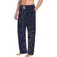 thumbnail image 2 of Xecao Copper-Gold Gloss Outline Navy Dark Blue Men's Straight Lounge Pajama Pants: The Ultimate in Comfortable Sleepwear, 2 of 9