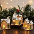 thumbnail image 7 of IFRINID Wooden Christmas House Light, Warm LED Snowy Village Tabletop Decoration with Mini Tree and Fence for Holiday Home Decor, 7 of 7