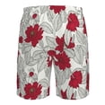 thumbnail image 6 of Naloa Leaves And Anemone Flowers In Red Grey Men's Beach Shorts, Surfing shorts, Swim trunks, Quick Dry Swim Trunks for Surfing Beach Fun - 3X-Large, 6 of 9