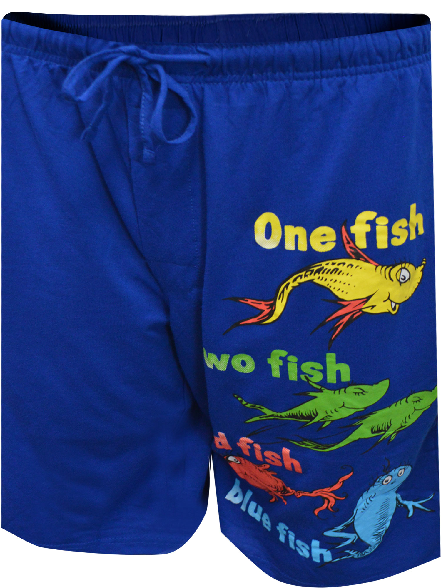 MJC Mens Dr Seuss One Fish Two Fish Blue Lounge Shorts (Small) - image 2 of 3