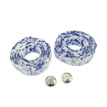 Unique Bargains 2 Pcs Blue White Foam Anti Slip Handlebar Tape Bar Grip Wrap for Bike Bicycle
