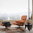 thumbnail image 3 of CRO Decor Tufted Accent Chair Leather Swivel Lounge Chair and Ottoman (Amber), 3 of 9