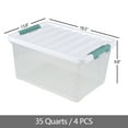 thumbnail image 2 of Uumitty 4-Pack 35 Quart Large Plastic Storage Boxes, Clear Storage Latches Bins with Lid, 2 of 6
