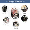 thumbnail image 5 of Large Clear PVC Backpack Heavy Duty See Through Backpack for Adults Work Travel, Crimson Rose Printed 12L, 5 of 8