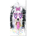 thumbnail image 2 of Lovely Dog with Pink Heart Glasses - Contemporary Animal Art Canvas, 2 of 3