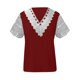 thumbnail image 4 of Gibobby Blusa Sexy Cuello en V Tops verano para mujer, camisetas con escote en V y retazos encaje, camisetas manga corta, camisetas casuales suelt(Vino,M), 4 of 5