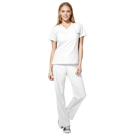 

WonderWink W123 Women s Basic V-Neck Top & Drawstring Pant Scrub Set