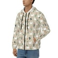 thumbnail image 3 of Zufioo Cute Alpaca Print Men's Hooded Cardigan, Zip-up Long-Sleeved Sweatshirt Jacket Sportswear-Large, 3 of 5