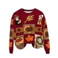 thumbnail image 3 of VKOYWKM Fall Sweatshirts Women Thanksgiving Pumpkin Graphic Sweatshirts Oversized Long Sleeve Casual Crewneck Sweatshirts Family Party Pullover Tops, 3 of 10