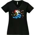 thumbnail image 3 of Inktastic Cute Christmas Unicorn with Cookies Women's Plus Size V-Neck T-Shirt, 3 of 5