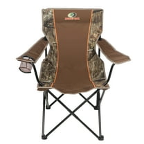 Mossy Oak Soft Arm Camo Quad Camp Chair with Cupholder, Camp, Adult
