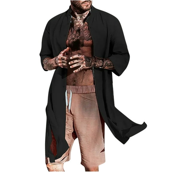 Mens Linen Cardigans Sale ,Mens Kimono Cardigan Loose Long Sleeve Button Down Shirts Casual Split Grandad Shirts Blouse Tops Long Cardigan