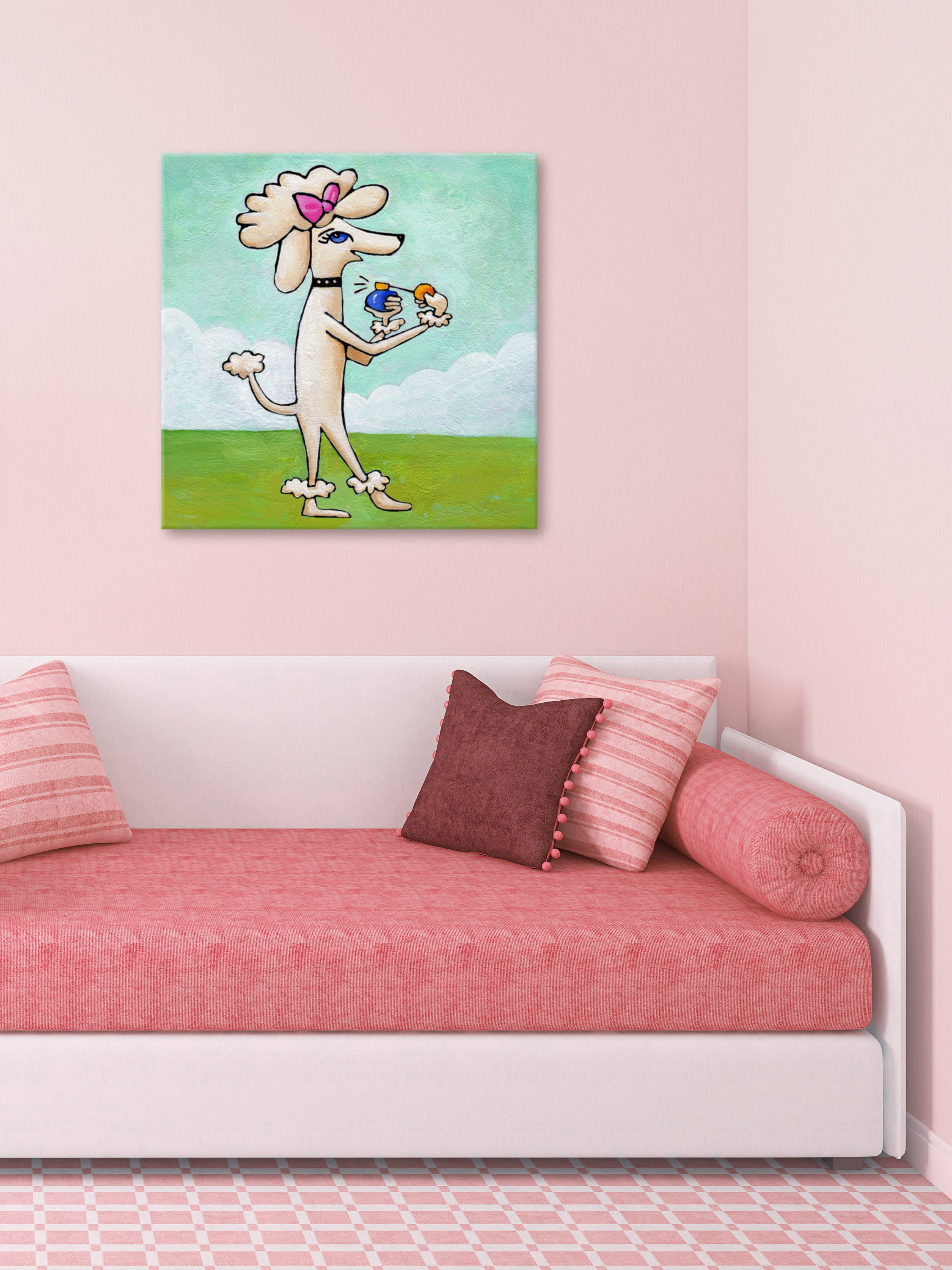 "Give a Dog Cologne" Painting Print on Wrapped Canvas