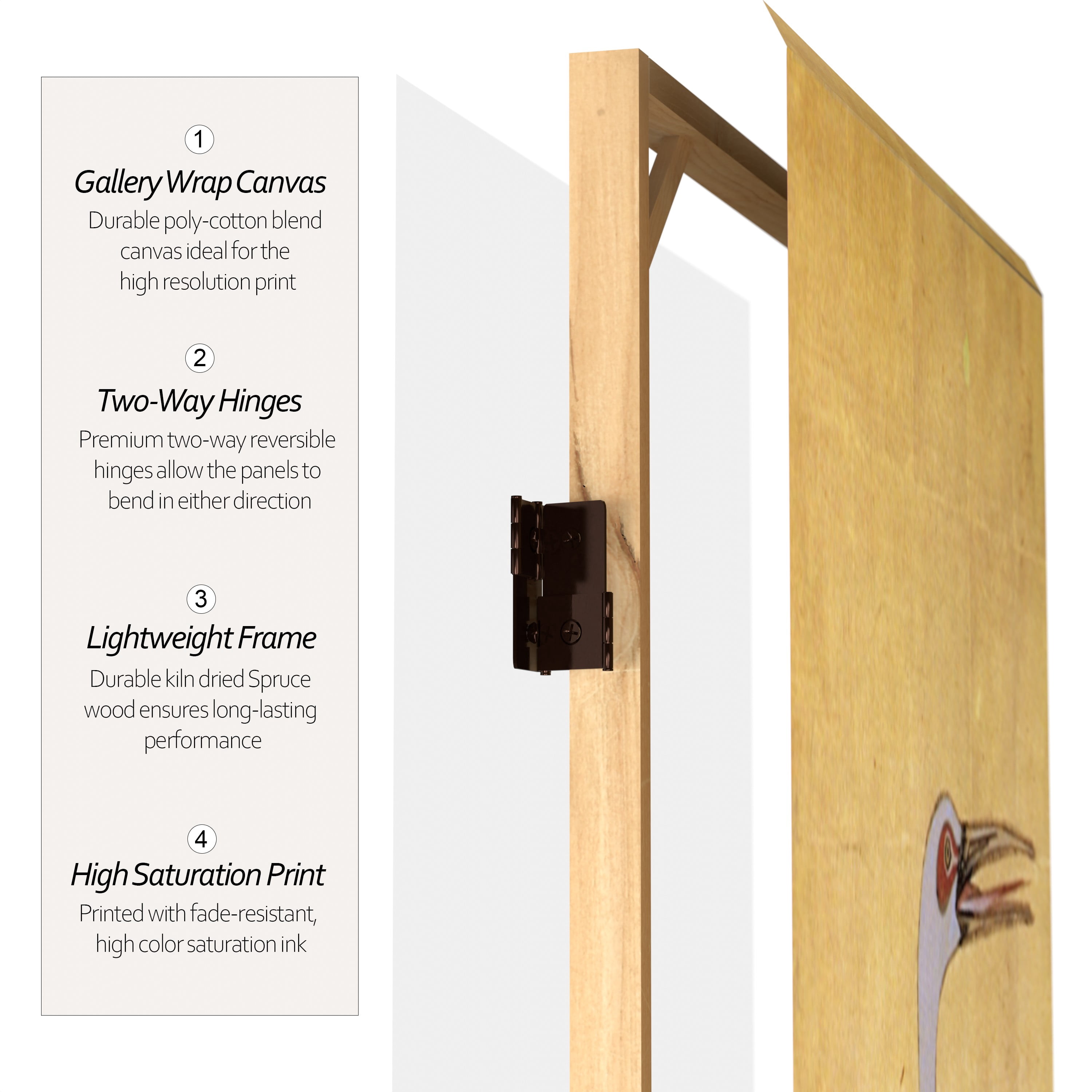 Oriental Furniture 6 ft. Tall Double Sided Cranes Room Divider - 4 Panel