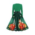 thumbnail image 4 of LilyLLL Womens Christmas Xmas Evening Party Long Sleeve V Neck Rockabilly Swing Dress, 4 of 4