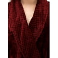 thumbnail image 5 of Robes for Women, LOFIR Long Womens Robes, Soft Fluffy Fleece Bath Robe with Front Pocket, Winter Warm Plush Lapel Women's Robes, Adjustable Belt, Wine Red, L/XL, 5 of 7